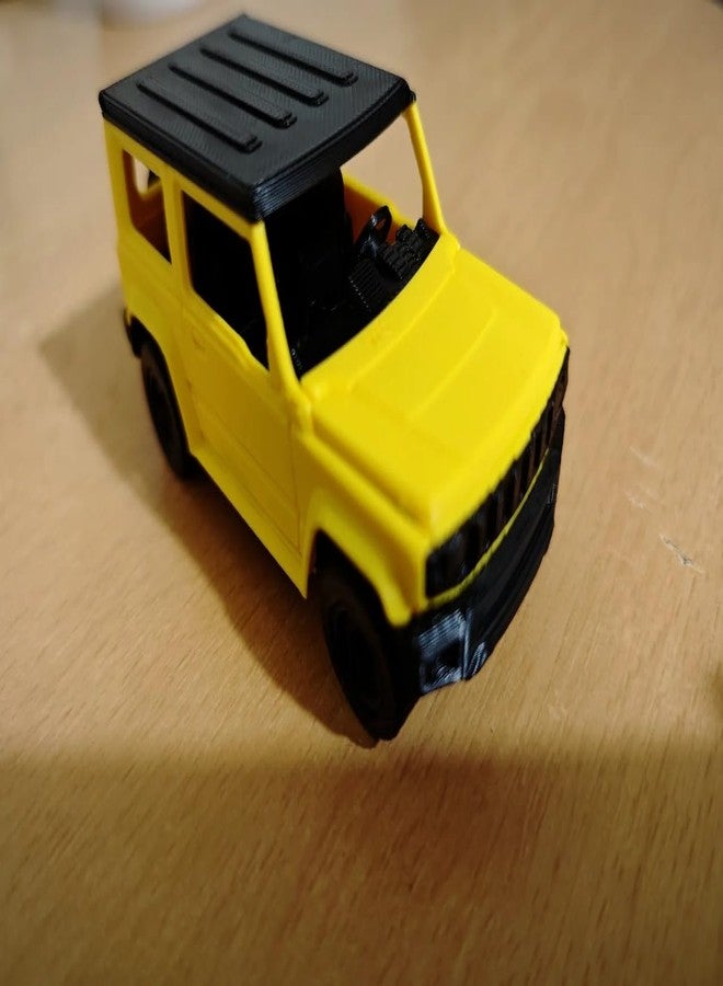 Beoals Die-Cast Off-Road SUV Model Car, Yellow and Black, 1:32 Scale - Image 2